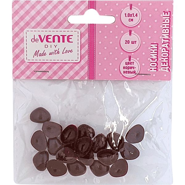 Носики декоративные, 10*14 мм, пластик., цв.: коричневый, deVENTE (20 шт.)