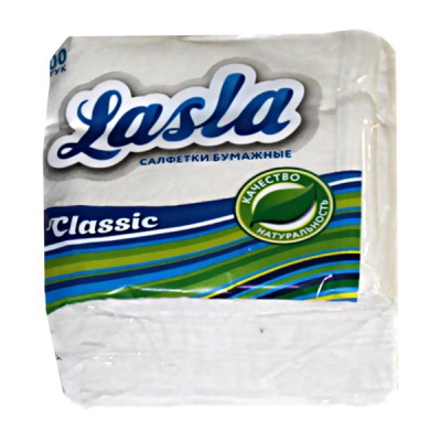 Салфетки бумажные 100 шт., 230*240 мм, 1-сл., белые, LASLA Classic Салфетки бумажные 100 шт., 230*240 мм, 1-сл., белые, LASLA Classic