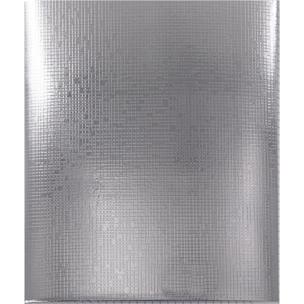 Тетрадь А5, клетка, 48 л., на скобе, 60 г/м², диз. картон, тисн. "лен", Alingar Серебристый металлик/Silver metallic