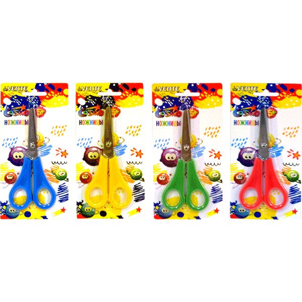 Ножницы детские 130 мм, симметричные, пластик. ручки, deVENTE Cosmo_4 дизайна