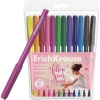 Фломастеры 12 цветов, смыв. чернила в/о, вент. колпачок, круг. корп., ErichKrause Pointes (пвх)