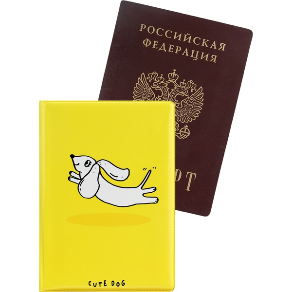 Обложка для паспорта PVC, MILAND Веселая собачка   АКция!