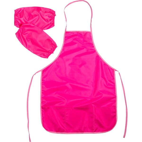 Фартук для труда + нарукавники, р-р L, водоот. полиэстер, розовый, deVENTE