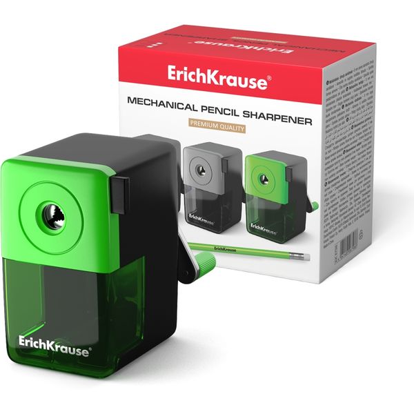 Точилка механическая, 1 отв., контейнер, крепление к столу, пласт. корпус, ErichKrause_2 дизайна