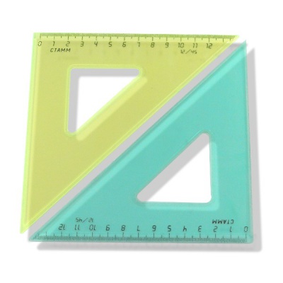 Угольник 45°/12 см, пластиковый, полупрозрачный, СТАММ Neon Crystal_3 цвета Угольник 45°/12 см, пластиковый, полупрозрачный, СТАММ Neon Crystal_3 цвета