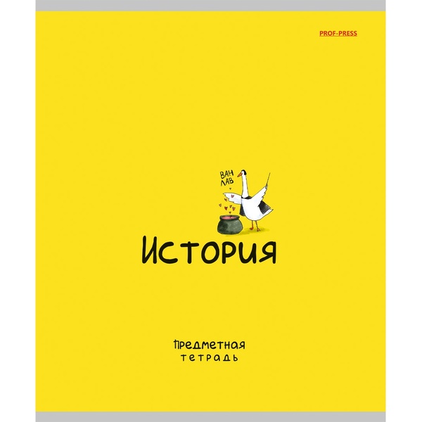 Тетрадь предметная А5, 48 л., клетка, 60 г/м², тисн. "лен", Prof-Press Mini Friends_История