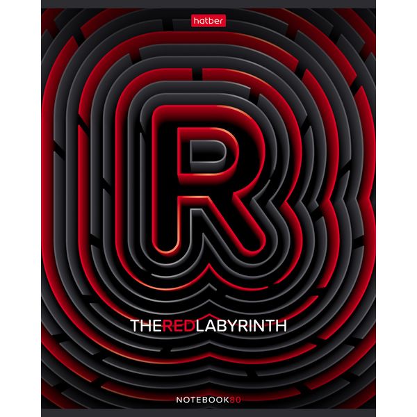 Тетрадь А5, линия, 80 л., на скобе, 65 г/м², выб. лак, Hatber Лабиринт_5 дизайнов