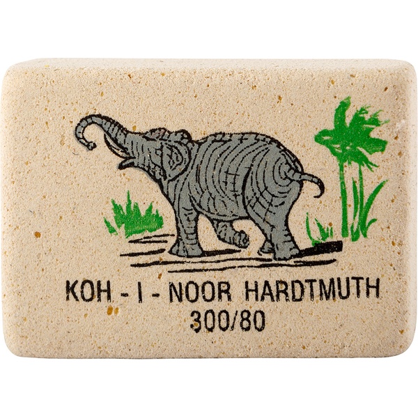 Ластик KOH-I-NOOR Elephant, нат. каучук, прямоугольный, 26*18.5*8 мм, цв. принт