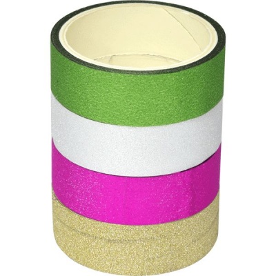 Лента клейкая декоративная 15 мм * 3 м, 13 мкм, блестящая, микс 4 цветов, к/втулка, deVENTE Лента клейкая декоративная 15 мм * 3 м, 13 мкм, блестящая, микс 4 цветов, к/втулка, deVENTE