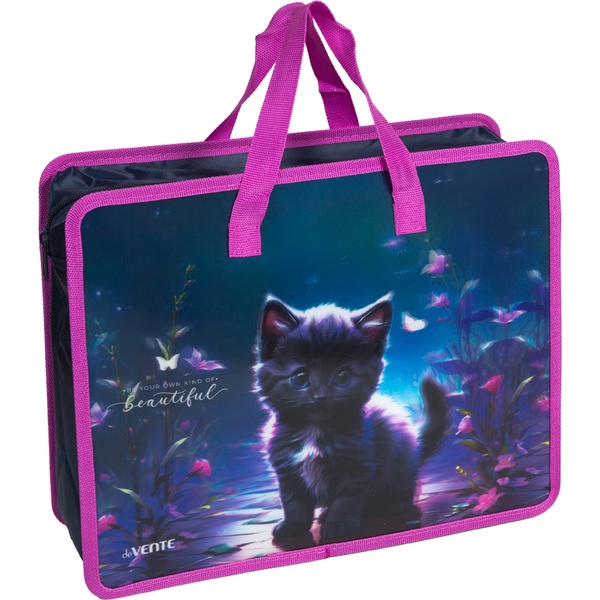 Папка-портфель А4, пластиковая, на молнии, 1 отд., deVENTE Beautiful Cat Папка-портфель А4, пластиковая, на молнии, 1 отд., deVENTE Beautiful Cat