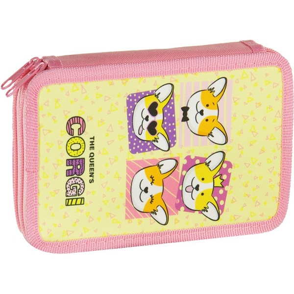 Пенал 2 отд., на молнии, 190*110*38 мм, текстиль, ArtSpace Corgi