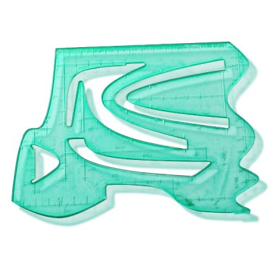 Трафарет графиков функций, 14 см, отливная шкала, пластиковый, тонированный, ассорти, СТАММ Акция!