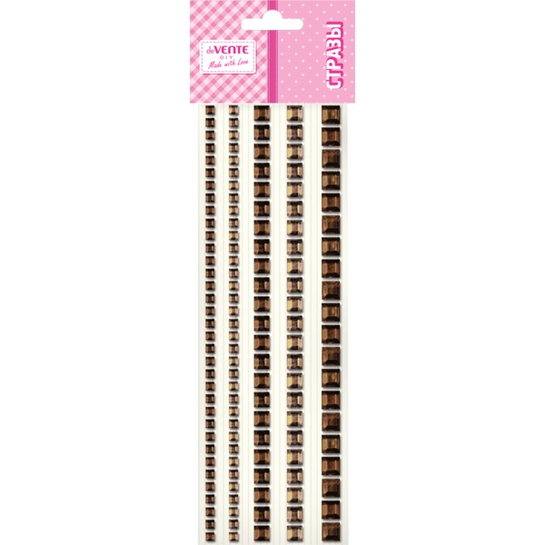 Стразы самоклеящиеся, 153 шт., квадратные, 5 р-ров, цв.: шоколадный опал, deVENTE DIY_Jewelry Inspiratio