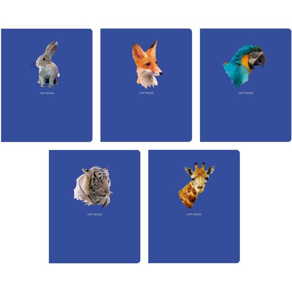 Тетрадь 48 л., клетка, 60 г/м², тисн. гологр. фольгой, Listoff Total blue. Little friends_5 дизайнов