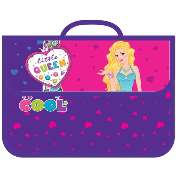 Папка-портфель А4, пластиковая, на липучке, 1 отд., ПЧЕЛКА Современная принцесса Акция!