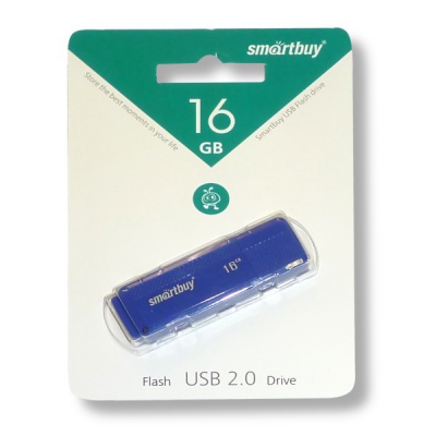 Флеш-накопитель USB 2.0, 16 ГБ, Smartbuy Dock/ Синий