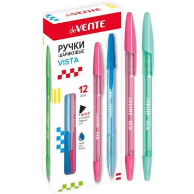 Ручка шариковая синяя, 0.7 мм, "игла", рифл. упор, тон. корпус, deVENTE Vista_2 дизайна Ручка шариковая синяя, 0.7 мм, "игла", рифл. упор, тон. корпус, deVENTE Vista_2 дизайна