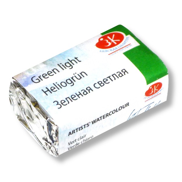 Краска акварельная БЕЛЫЕ НОЧИ, зеленая светлая, кювета 2.5 мл Акция!