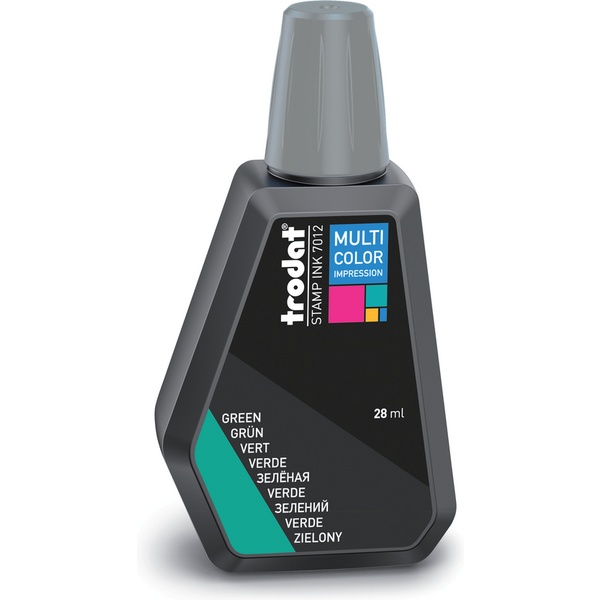 Краска штемпельная TRODAT Multi Color, 28 мл, на водной основе, зеленая