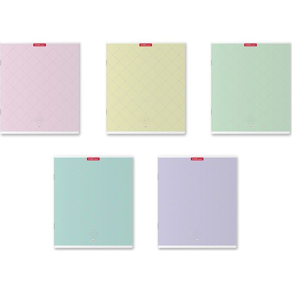 Тетрадь А5, клетка, 48 л., на скобе, 60 г/м², конгрев + тисн. ф., ErichKrause Lady Style_5 дизайнов Акция!