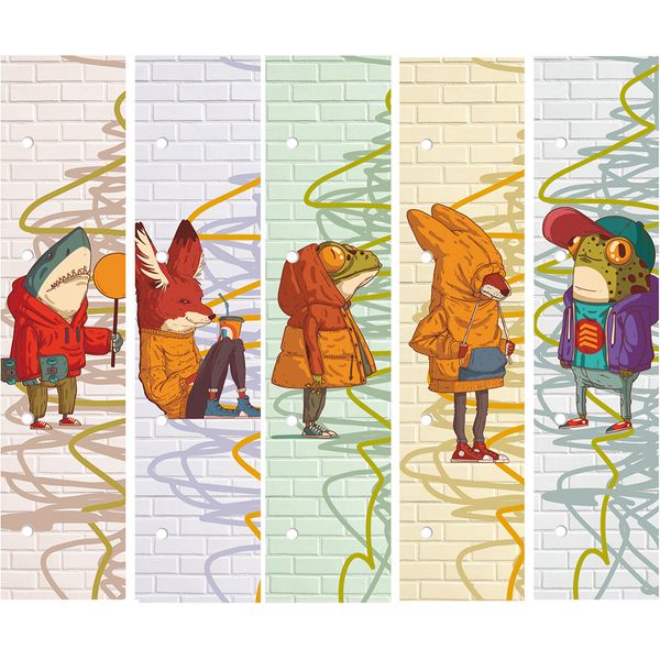 Закладки-разделители картонные, 210*45 мм, перфорация д/колец, набор 5 шт., Listoff Комплект №3