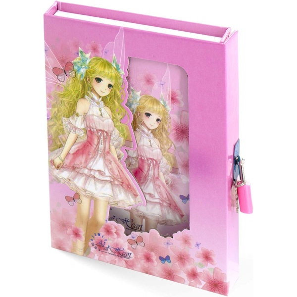 Блокнот в футляре с замочком, А5, 45 л., линия, 7БЦ, Alingar Фея-малышка