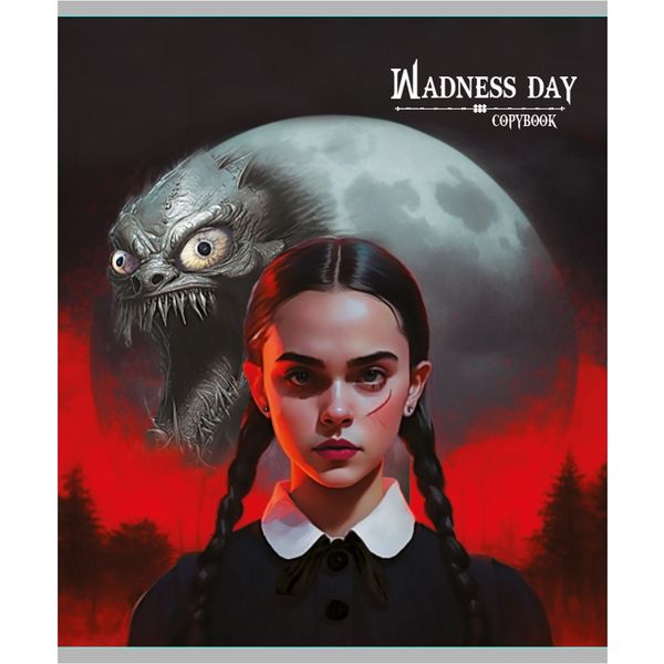 Тетрадь А5, клетка, 48 л., на скобе, 65 г/м², твин-лак, фольга, с/уг, Collezione Wadnesday madness_5 дизайнов