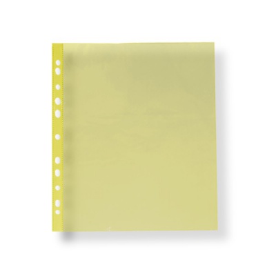 Файл-вкладыш А4+, 30 мкм, 50 шт., глянцевый, желтый, Бюрократ Премиум