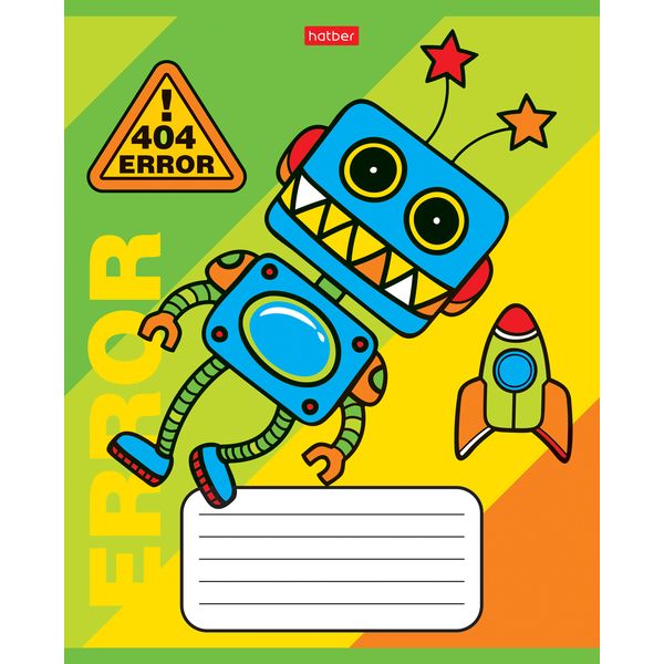 Тетрадь А5, линия, 12 л., на скобе, 60 г/м², Hatber Я-робот (акционный товар) Тетрадь А5, линия, 12 л., на скобе, 60 г/м², Hatber Я-робот (акционный товар)