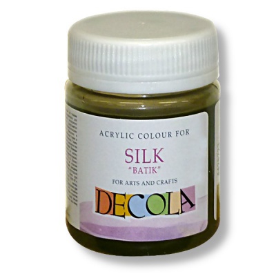 Краска по шелку DECOLA Батик, хаки, акриловая, банка 50 мл Акция!