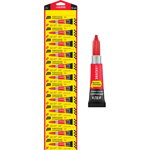 Клей секундный универсальный, высокопрочный, deVENTE Super Strong glue, флакон 3 г.