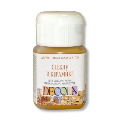 Краска по стеклу и керамике DECOLA, охра светлая, банка 50 мл