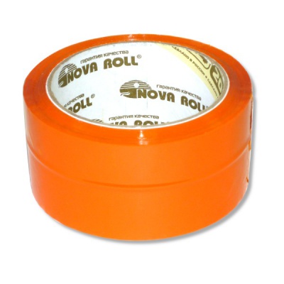 Лента клейкая упаковочная 48 мм * 66 м, BOPP 43 мкм, оранжевая, Nova Roll 204