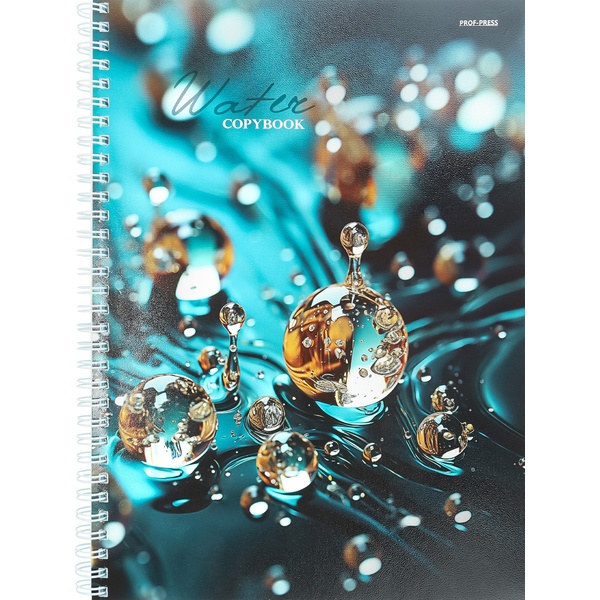 Тетрадь А4, клетка, 96 л., на гребне, 60 г/м², твин-лак, Prof-Press Капли в макро