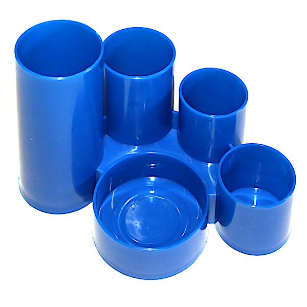 Органайзер для канцелярии ПЧЕЛКА, пластиковый, 5 отд., синий