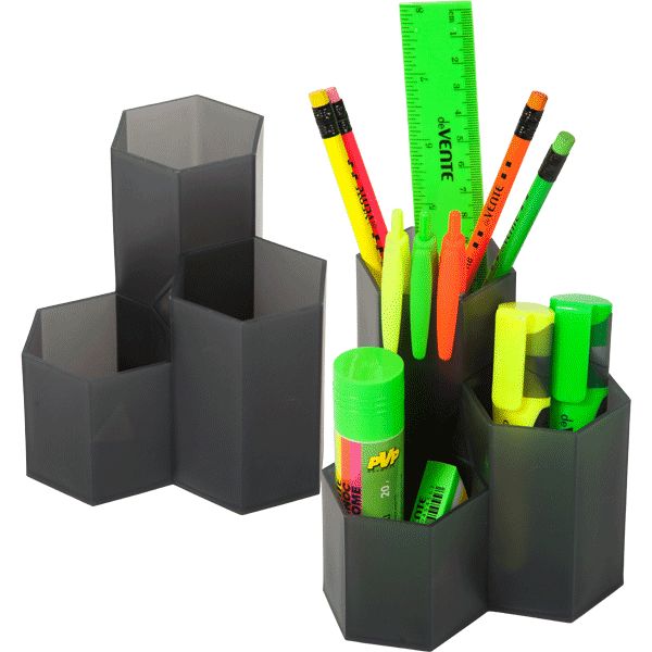 Органайзер для канцелярии deVENTE Combs, пластиковый, 3 отд., дымчато-серый Акция!