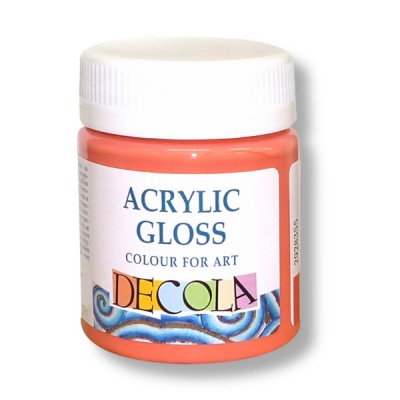 Краска акриловая универсальная DECOLA, глянцевая, коралловая, банка 50 мл Акция!