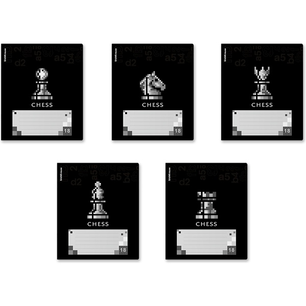 Тетрадь 18 л., клетка, 60 г/м2, обл. мел. картон, ErichKrause Chess Player_MIX-PACK Тетрадь 18 л., клетка, 60 г/м2, обл. мел. картон, ErichKrause Chess Player_MIX-PACK