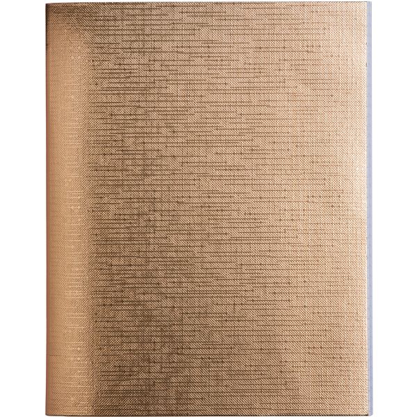 Тетрадь А5, 48 л., клетка, 60 г/м², на скобе, облож. бумвинил, тисн. "сатин", Hatber Metallic_Золото