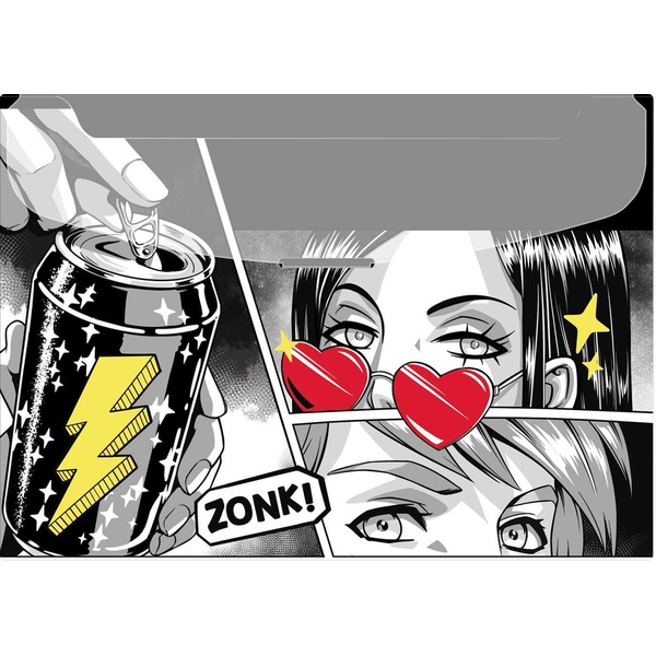 Папка-конверт на вырубной застежке, А4,  PP 180 мкм, непрозрачная, ФЕНИКС+ Герои аниме Акция!!!