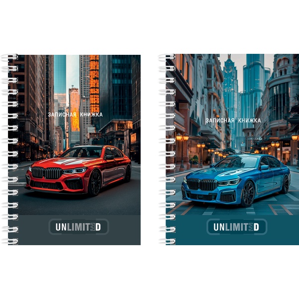 Блокнот на гребне А6, 80 л., клетка, 60 г/м², Prof-Press Шикарные автомобили-2_2 дизайна