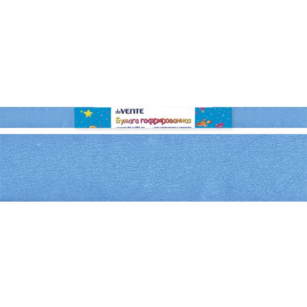 Бумага гофрированная (креповая), 50*250 см, 32 г/м², голубая, deVENTE    Акция!
