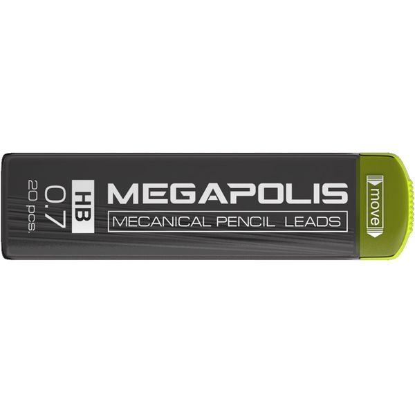 Грифели для механического карандаша, 0.7 мм* 60 мм, HB, 20 шт/уп, ErichKrause MEGAPOLIS Concept