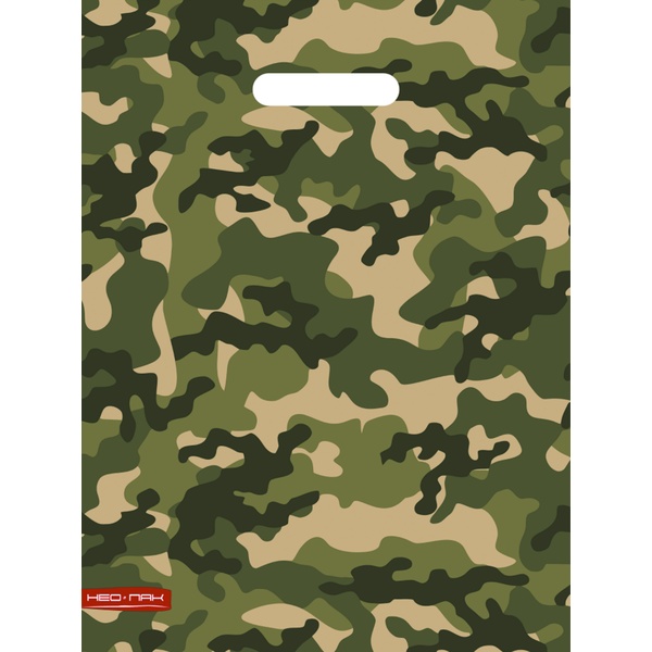 Пакет с вырубной ручкой, 40*30 см, полиэтилен 60 мкм, Камуфляж  Пакет с вырубной ручкой, 40*30 см, полиэтилен 60 мкм, Камуфляж