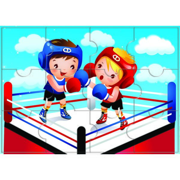 Пазл магнитный 12 элементов. ИГ Квадра_Боксерский поединок, А4 Акция!