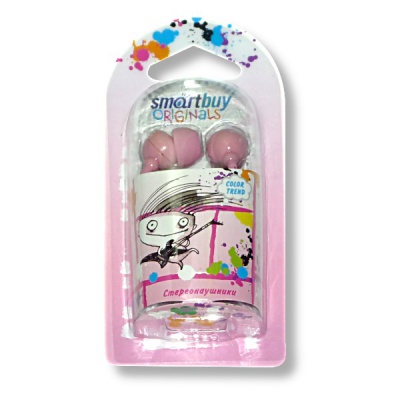 Внутриканальные стерео наушники SmartBuy COLOR TREND провод 1.2м розовые