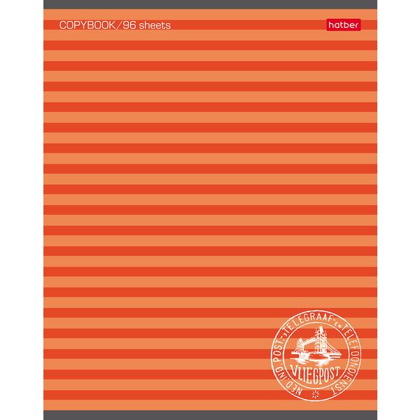 Тетрадь А5, линия, 96 л., на скобе, 65 г/м², тиснение, Hatber Полосочки_5 дизайнов