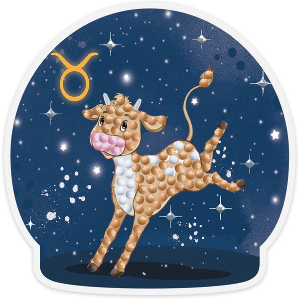 Мозаика алмазная. ФРЕЯ Магнит_Знаки зодиака_Телец, 90*90 мм    АКция!