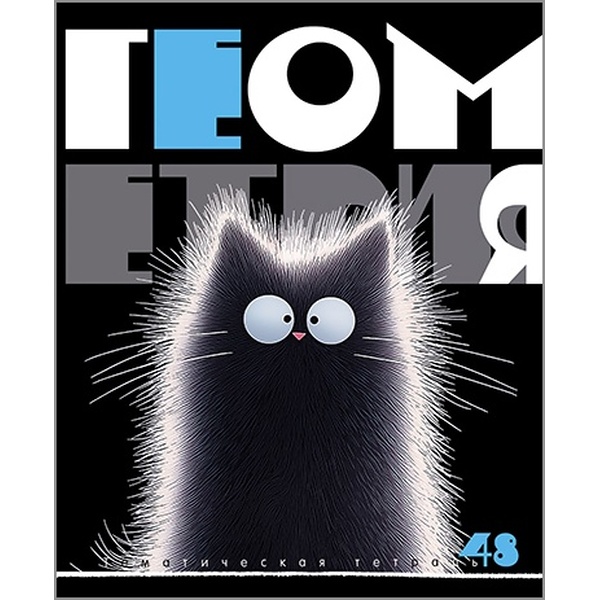 Тетрадь предметная А5, 48 л., клетка, 60 г/м², КТС-ПРО Заряженные пушистики_Геометрия