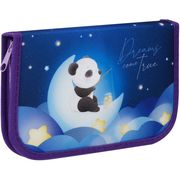 Пенал 1 отд., на молнии, 190*130*28 мм, текстиль, ArtSpace Panda
